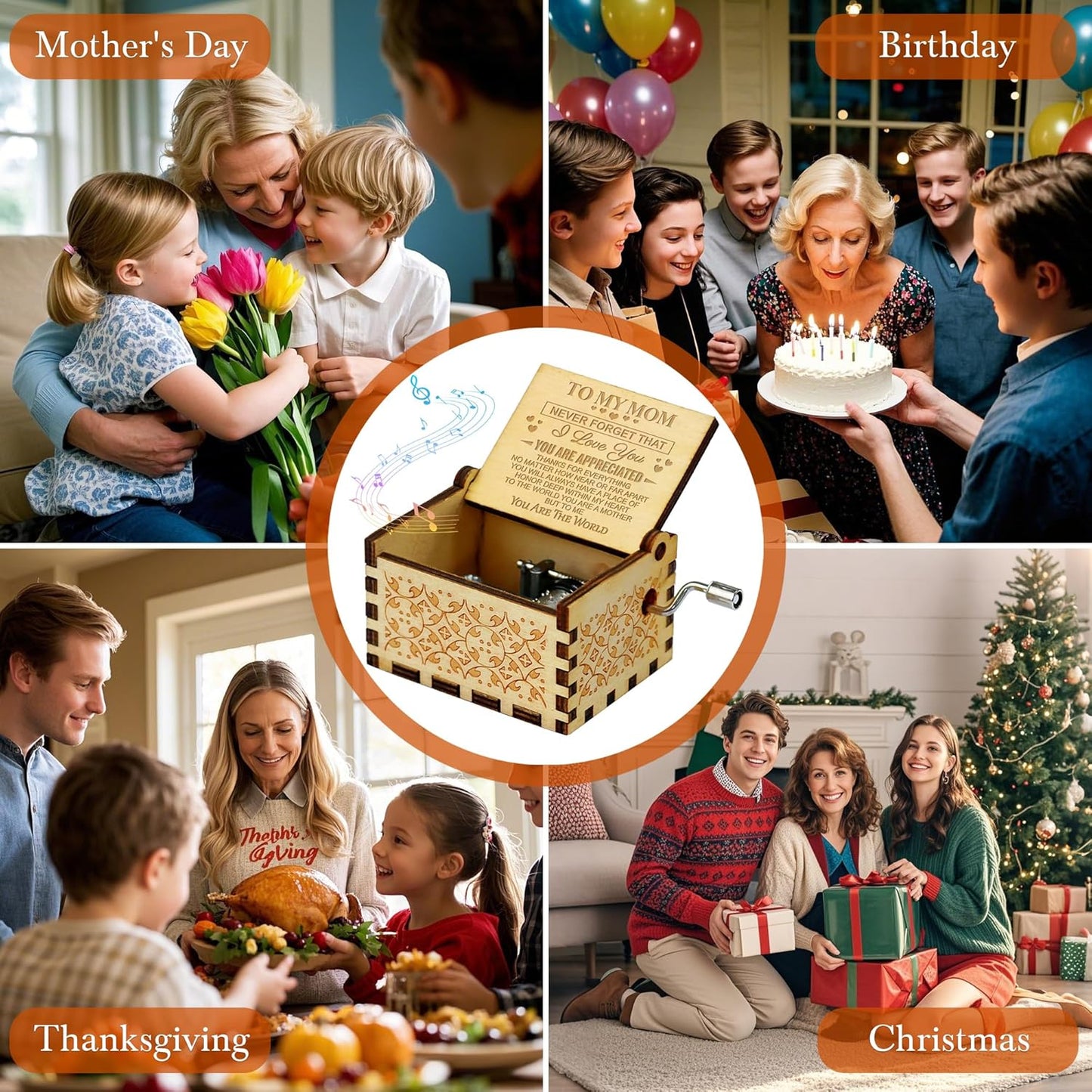 WSYEAR Mother's Day Music Box, Unique Gifts for Mom from Daughter or Son, Birthday Present Ideas