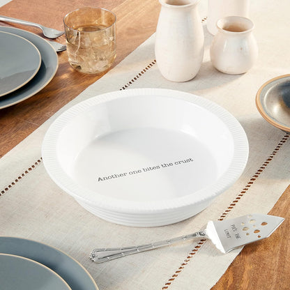 Mud Pie Circa Pie Plate with Server - White/Silver