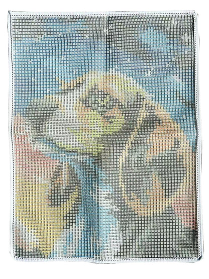 GLAECYY Latch Hook Kits Rug Crochet Yarn Kit Cushion Colour Pre-Printed Canvas Rug Needlework DIY Hook and Latch Kit (Star Dog)