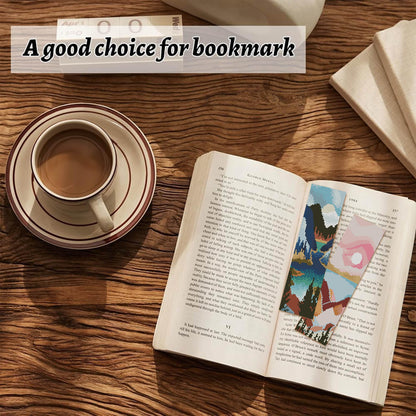 NEGEKFKX 6 Pcs Landscape Cross Stitch Bookmark Kit for Adult Beginners, Cross Stitch Kits 14 CT DIY Crossstitch Kits Adult Stamped Bookmark Embroidery Bookmarks Kit