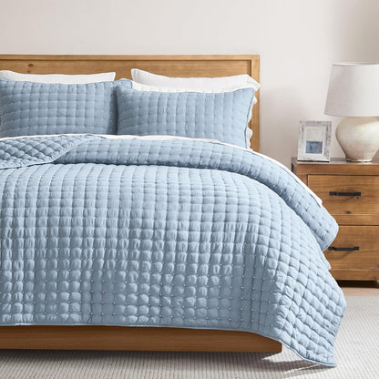 WDCOZY Sets 2 68x90 inches, Twin Quit Size Bedding with Pillow Sham, Lightweight Soft Bedspread Coverlet, Quilted