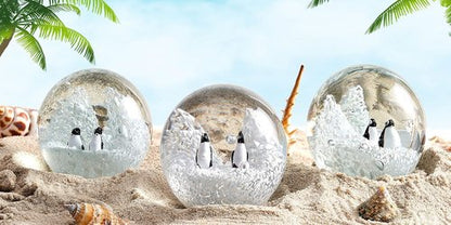 EUSTUMA Hand Blown Glass Penguin Paperweight - Unique Sea Animal Ornament for Aquariums | Perfect Birthday Gift