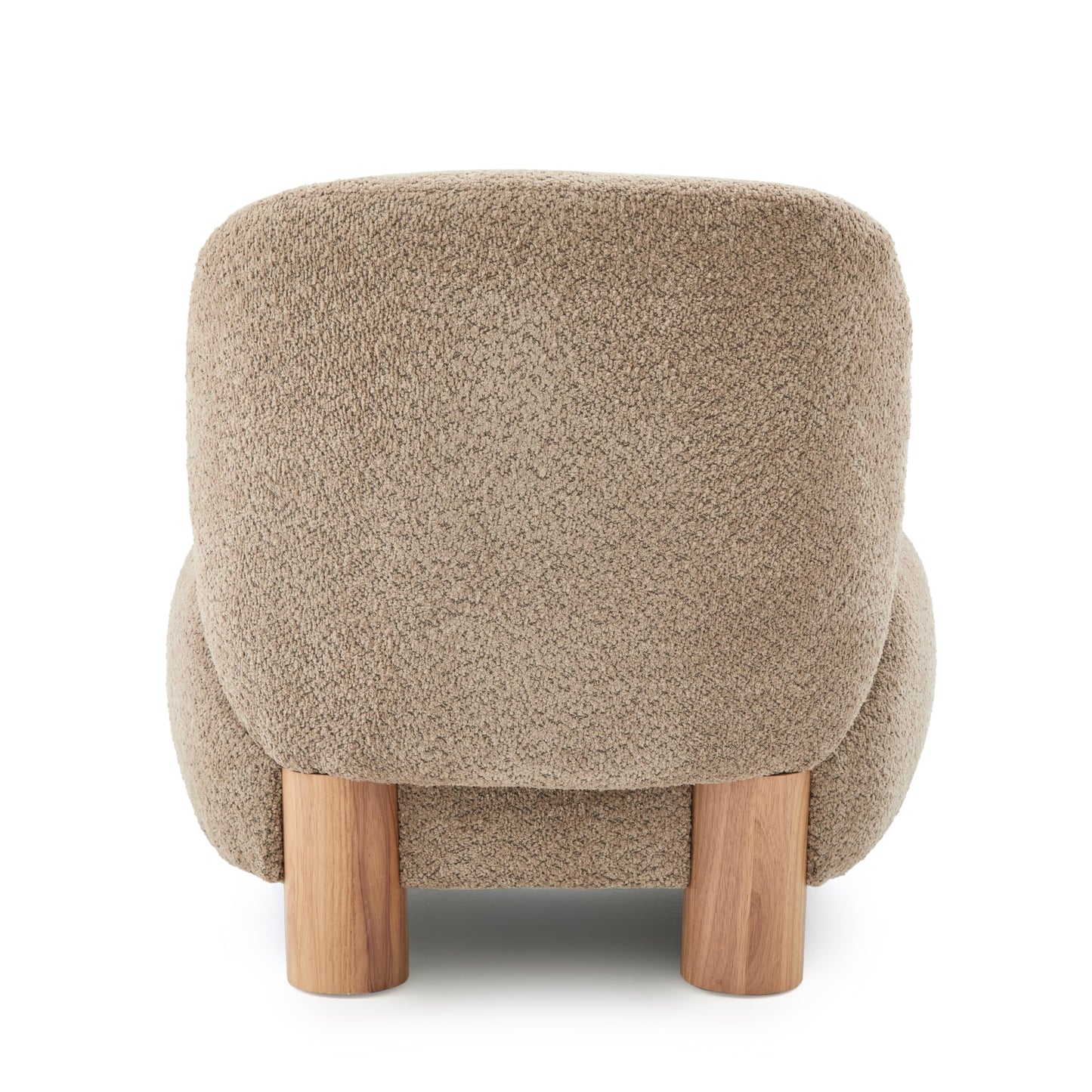 Christopher Knight Home Modern Low Profile Accent Chair for Living Room, Boucle Upholstered Armless Chair with Rubberwood Legs, Comfy Lounge Armchair, Plush Cloud-Like Seating for Bedroom, Light Brown