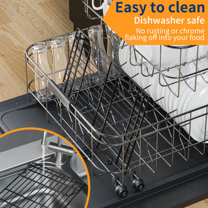 4PCS Cooling Racks for Cooking and Baking, Collapsible 4 Tiers 10"X16" Cool Batches of Cookies, Non-Stick & BPA-Free, Oven and Dishwasher Safe (Black-202)