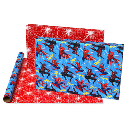 American Greetings 40 sq. ft. Reversible Spiderman Wrapping Paper for All Occasions (1 Roll, 30 in. x 192 in.)
