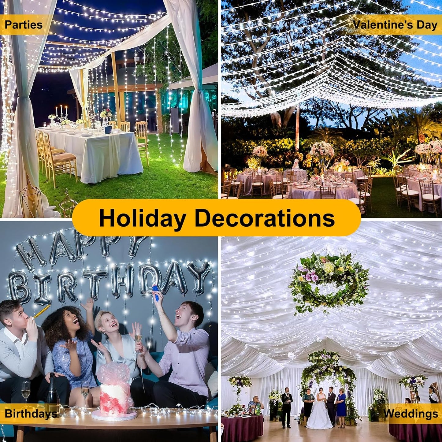 66FT 200LED Plug/Timer/8 Christmas Lights Plug in,Connectable Fairy Lights with Modes, Christmas Tree Lights Lighting