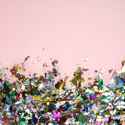 Jumbo Mylar Rainbow Foil Confetti - Glittering Metallic Confetti for New Year's, Birthdays, Weddings (300 Grams)