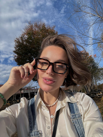 VISOONE Chunky Square Blue Light Blocking Glasses with Anti Computer Glare for Working Women Men MONTANA