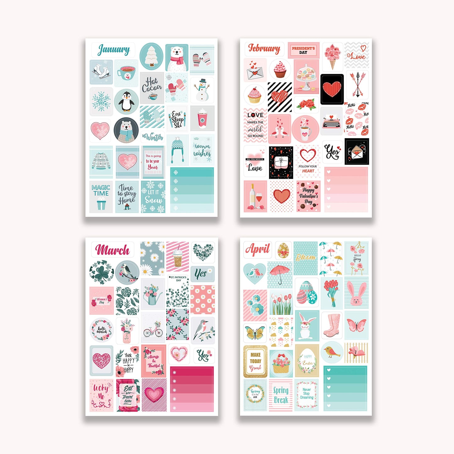 Lamare Seasonal Planner Stickers for Journaling – Aesthetic, Inspirational, and Fun Monthly and Holiday Calendar Stickers for Adults Planner for Scrapbooks & Notebooks