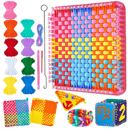 REENLIV Upgraded Weaving Loom Kit Toys for Kids & Adults, DIY Arts & Crafts, Easy Potholder Loom Knitting Activity for Beginners, Ideal Gifts for Girls Ages 5 6 7 8-12 13 Years Old, 252 Craft Loops