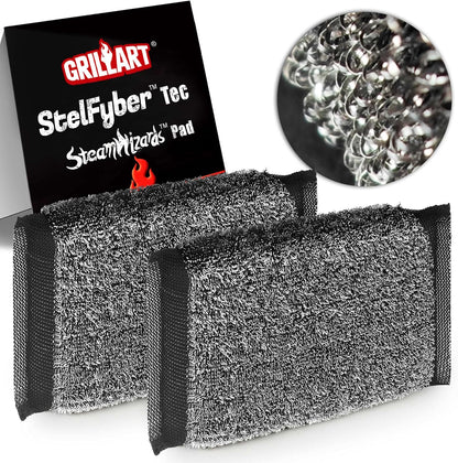 2 GRILLART SteamWizards Grill Brush Replacement Pad, PCS, Bristle Free