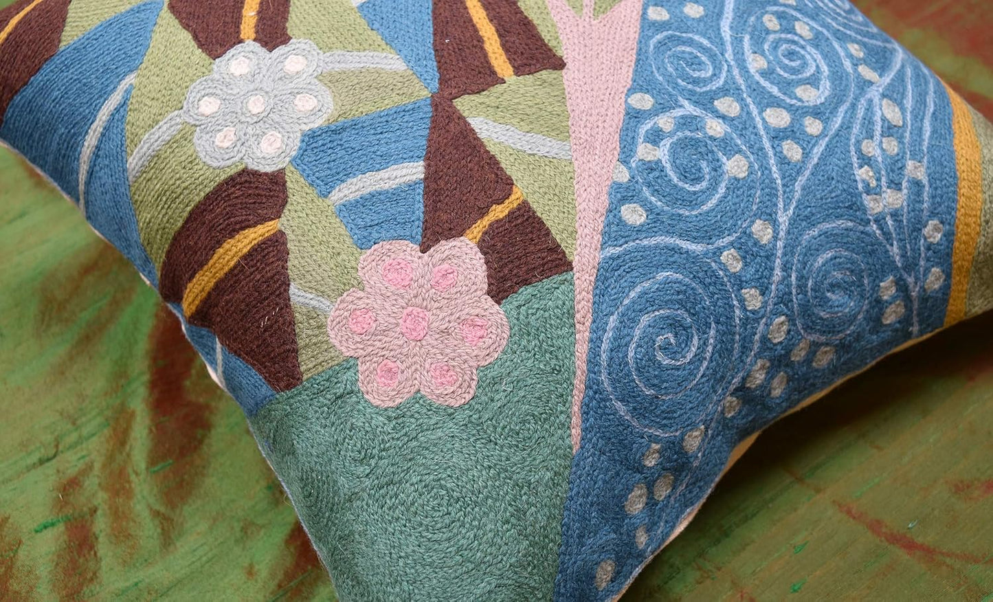 Klimt Blue Modern Pillow Cover, 18x18 Inch Seed Art Nouveau Pillowcase for Farmhouse Chair Cushion