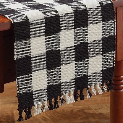 Park Designs Buffalo Check Table Runner, 54''L, Black & Cream