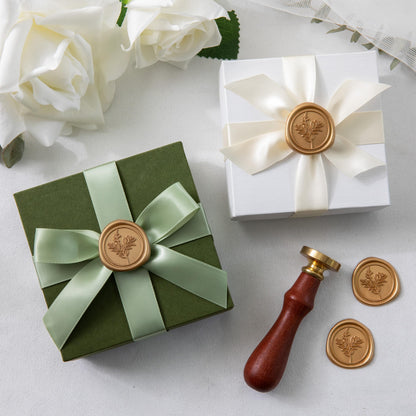 Uwilowe 60 Pcs Gold Wax Seal Stickers, Stamp Seal Envelope Stickers - Perfect for Wedding Invitation, Gift Box Craft Wrapping, Christmas Cards Decor