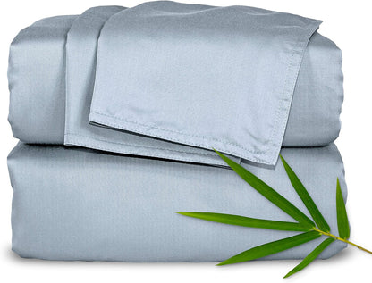Pure Bamboo Full Bed Sheet Set - Luxuriously Soft & Cooling 100% Organic Viscose | Sterling Blue, 2-Year Quality Promise