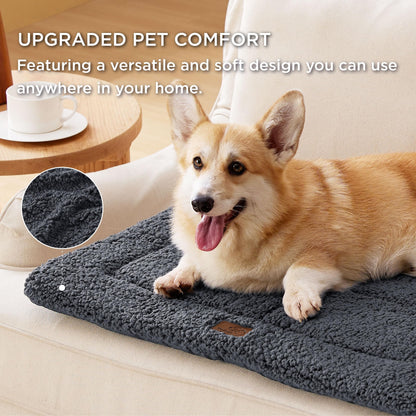 Bedsure Washable Dog Crate Bed for Large Dogs, Soft Foam Floor Pet Mat, Versatile Lightweight Pet Crate Pad for Cages