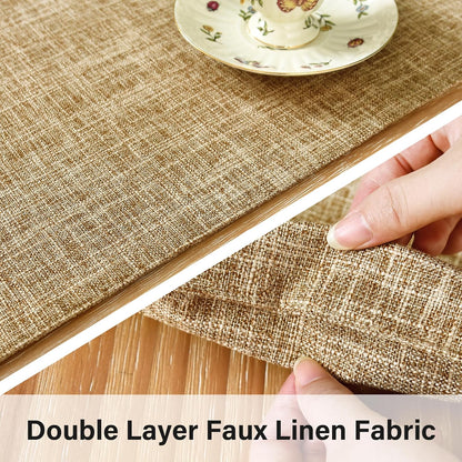13x72 Inch Farmhouse Rustic Faux Linen Table Runner Neutral Coffee Table Runners Double Layer Reversible Rectangle