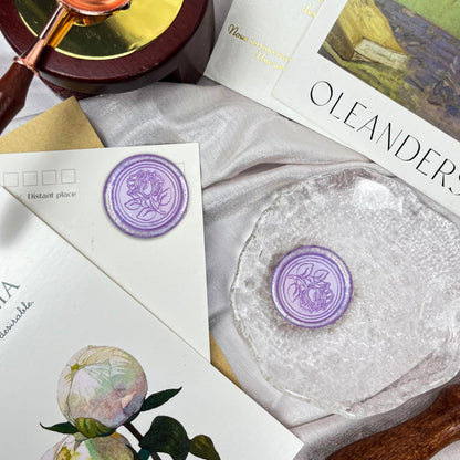 WADKOOTO 50pcs Purple Metal Vintage Wax Seal Stickers, Waterproof, Self Adhesive, for Wedding Invitations, Envelope, Gift Wrap, Christmas