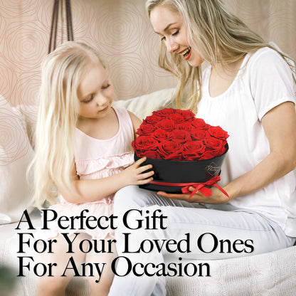 GLAMOUR BOUTIQUE 16 Flower Forever Heart Shape Box, Mothers Day Gift For Mom, Eternal Preserved Roses Gift for Her, Flowers bouquet, For Birthday, Anniversary, Girlfriend - Red