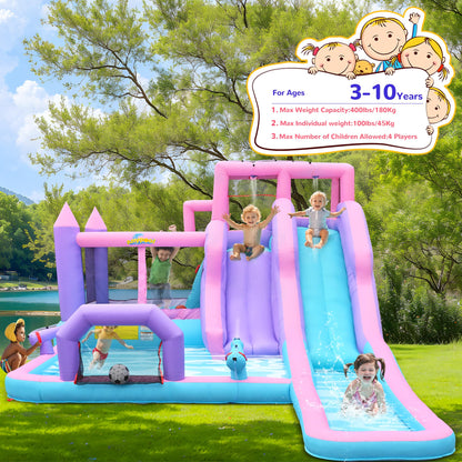 Anypool 8 in1 20Ftx12Ft Inflatable Water Slide with 17.9ft Long Slide Backyard Bounce House for Kids, Water Slides Park with 2 Inflatable Bodyboards for Ages 3-10, Includes 650W Blower