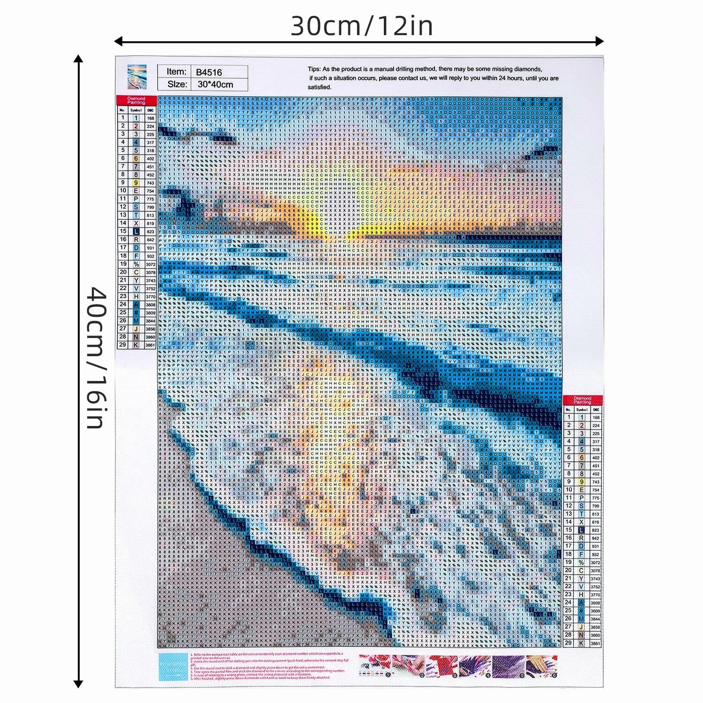 DKHDBD Diamond Painting Kits for Adults, 12x16 Inch DIY Paint by Numbers for Adults Beginner, DIY Full Drill Diamond Dots Paintings Picture Arts Craft for Home Wall Art Decor (Seaside)