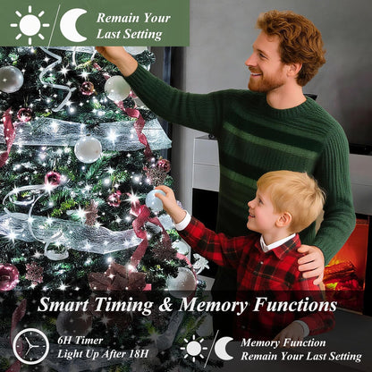 400 6.6FT 8 16 aneeway LED Christmas Tree Lights, Christmas Lights with Remote Control & Modes, String Lights