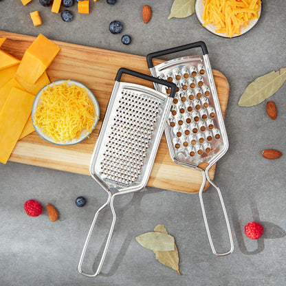RSVP International Endurance Kitchen Collection Multi-Use Cheese Grater, Handheld Potato Slicer, 10 x 2-3/4-Inch