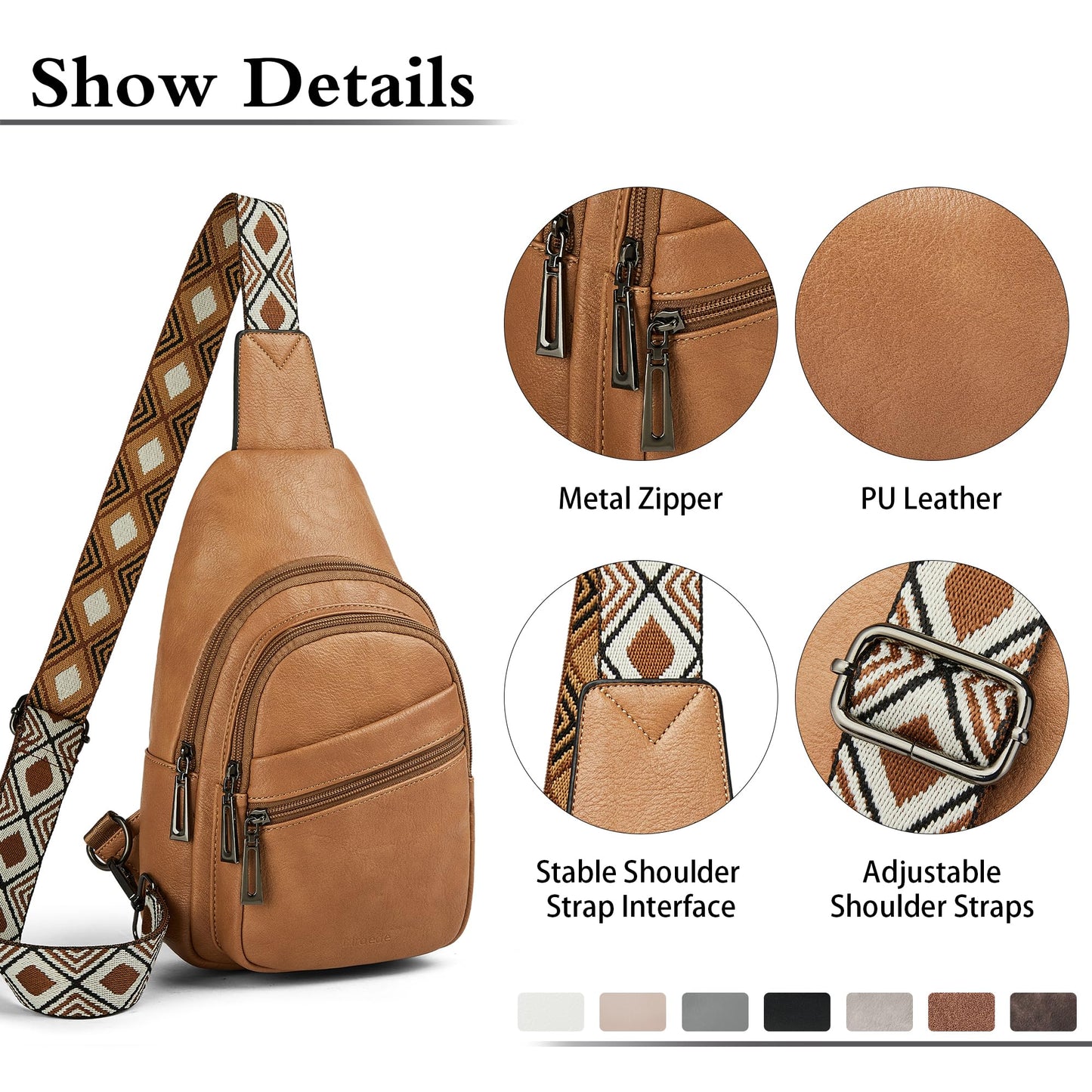 Sling Bag Crossbody Bags for Women Small Cross Body Bag Fanny Packs Chest Sling Purse for Daily Travel Leisure Sport
