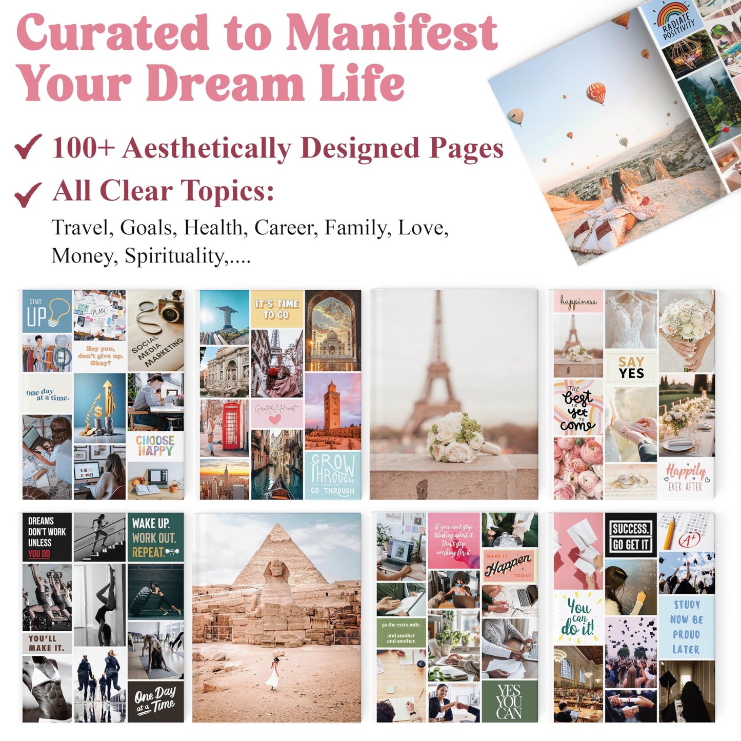 BrightenKidz Vision Board Book – Create Your Dream Life with Inspirational Clip Art, Collage Pictures & Quotes | Vision Board Supplies Kit for Women | Ideal Magazines to Visualize & Achieve Your Goals