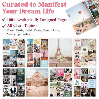BrightenKidz Vision Board Book – Create Your Dream Life with Inspirational Clip Art, Collage Pictures & Quotes | Vision Board Supplies Kit for Women | Ideal Magazines to Visualize & Achieve Your Goals