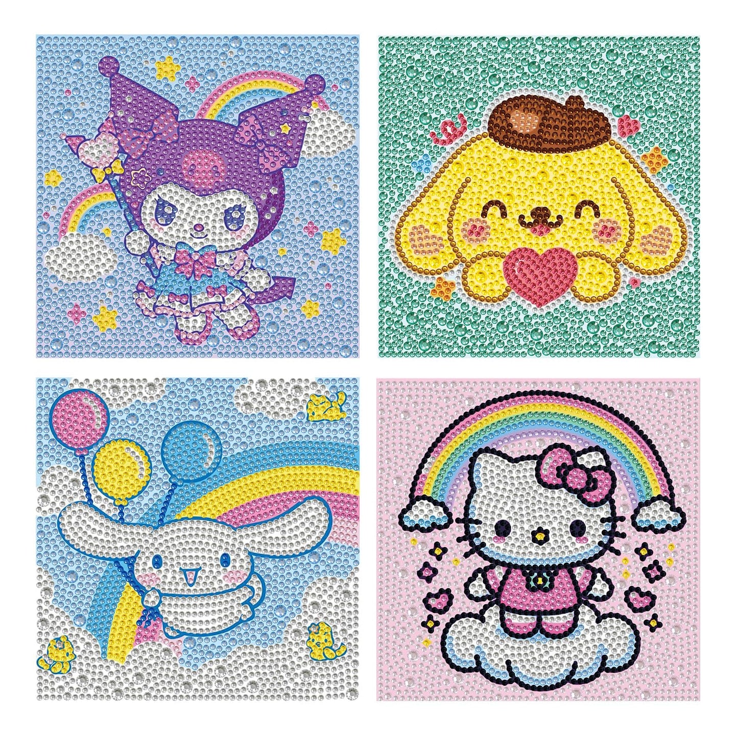 YSUNETER Diamond Painting Kits for Kids Beginner - 4 Pack DIY 5D Full Drill Diamond Art Kits for Children, Cute Animals Round Crystal Rhinestone Gem Art Crafts Home Wall Art Decor 5.9 x 5.9 Inches
