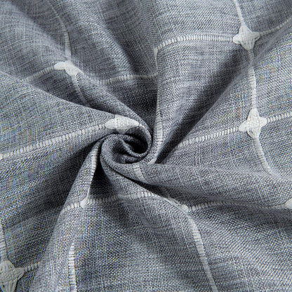 YoKii Boho Kitchen Curtains 36 Inch Length, Modern Farmhouse Cotton Linen Short Window Panel with Gingham Tassel