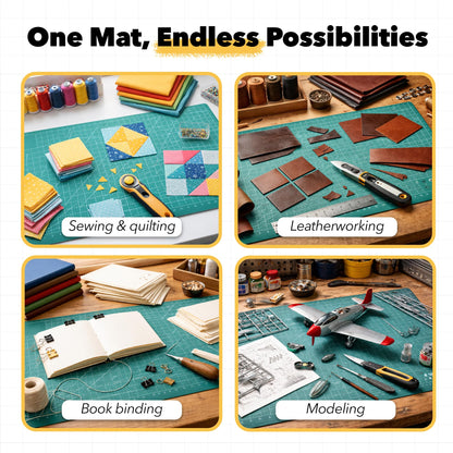 Mandala Crafts Self-Healing Cutting Mat, Black Gray 24" x 36" – A1 Large Double-Sided 5-Ply Rotary Cutting Board for Sewing, Quilting, Fabric, Leather, Craft, and Scrapbooking