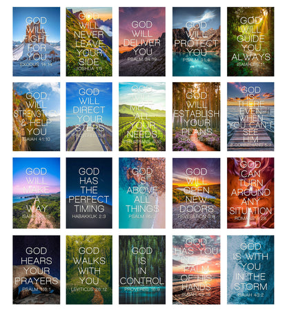 PARODY ART PRINTS 20 God Series - Bible Verse Landscape Photography Aesthetic Collage Kit, Teen Room Wall Decor, College Dorm Decor, Christian Inspirational Gift, 4x6 Professional Photos