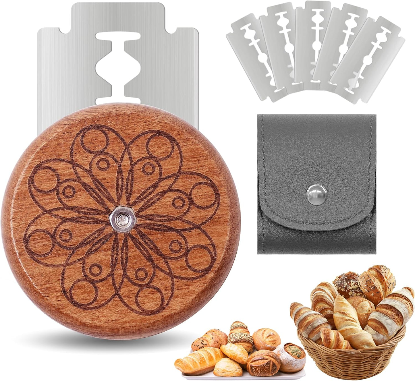 Epritliber 5 UFO Bread Lame Cutter for Homemade Sourdough,Bread Scorer Tool for Sourdough with Blades and Storage