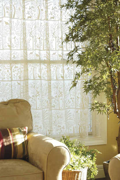 Heritage Lace Rabbit Hollow Tier, 60" W x 24" L, Café