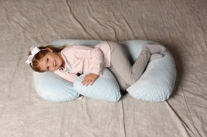Twin Z Pillow Blue - Breastfeeding, Bottlefeeding, Tummy Time, Reflux, Support and Pregnancy! No Foam! The Ultimate Baby Essentials! The Best in Twins Baby Gear!