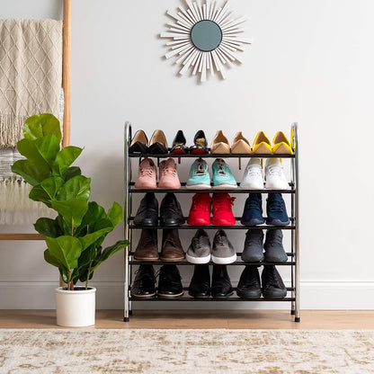 5-Tier 15 Closet IRIS USA Shoe Rack, Up to Pairs, Shoe Organizer for Entryway Small Space, Shoe Storage Shelf, Tall