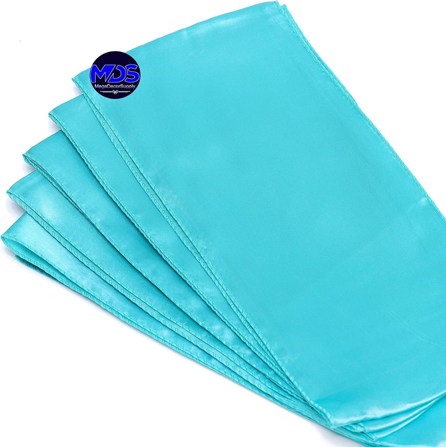 MDS Pack of 25 PCS Satin Chair Sashes, Charmeuse Sateen Dining Chair Bows, 7 x 108 Inch, Teal