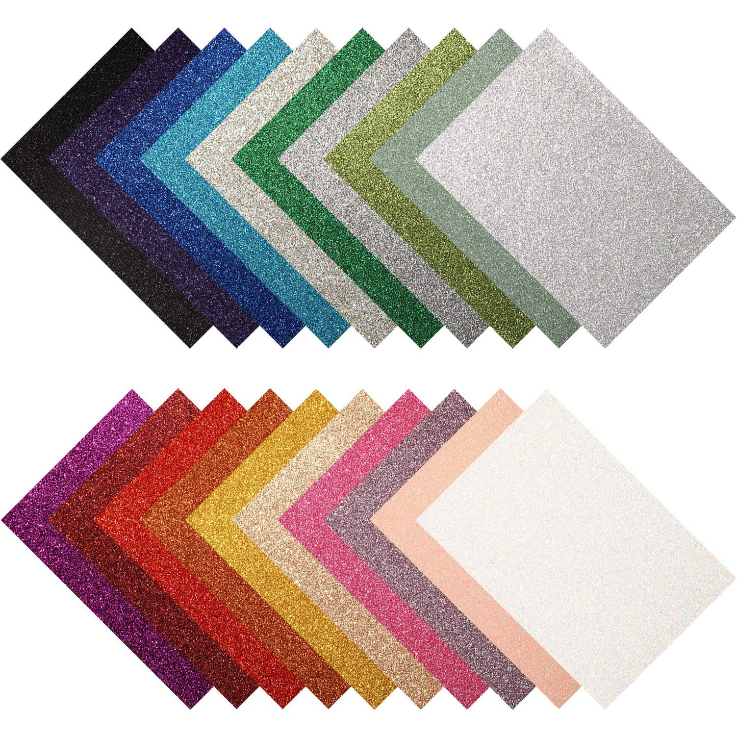 WILLBOND 20 Pieces Shiny Glitter Faux Leather Sheets PU Faux Leather Fabric Sheet for DIY Crafts Wedding Sewing Making Earrings Crafts Hair Bows Clips Decoration Favors, 8.3 x 11.8 Inches