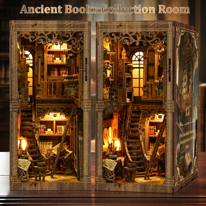 CRIOLPO Book Nook Kits for Adults - Book Nook Kit Bookshelf Decor DIY Miniature House Kit for Bookshelf - Craft Kits for Adults Booknook Model Kits Tiny House Arts and Crafts