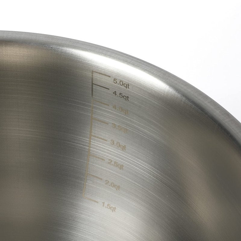 Martha Stewart Rhinewell Mirror Polish 6 Piece Stainless Steel Mixing Bowls with Lid and Non-Slip Base - Grey