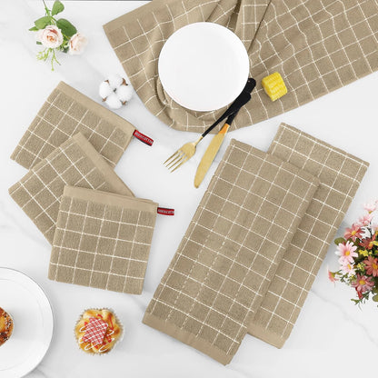 Set, 12 12 13 28 Inches, Set 16 Set, Homaxy Kitchen Towels and Dishcloths x and x of Bulk Cotton Terry Kitchen Towels