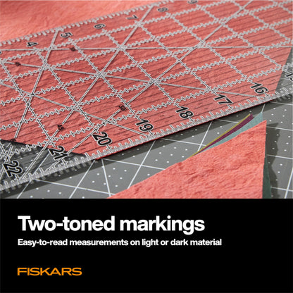 Fiskars Sewing Ruler (6"x 24") - Sewing and Quilting Ruler with Gridlines - Arts and Craft Supplies - Clear/Black
