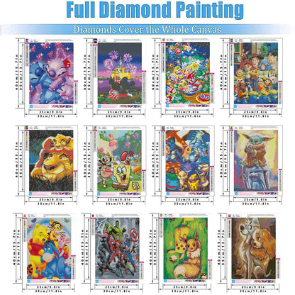 BOSWELL 5D Diamond Painting Kits for Adults - Set of 12 DIY Diamond Art Kits - Stunning Gem Paintings for Home Wall Decor & Gifts - Easy to Use & Relaxing Craft Activity