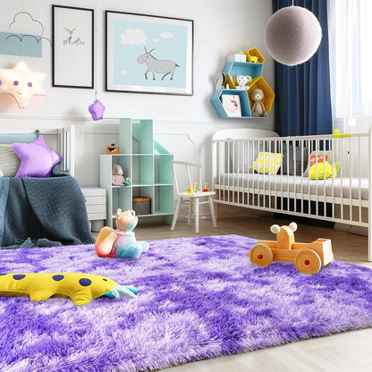 Super Fluffy Rug for Bedroom, 4x6 Shag Fuzzy Area Rug for Living Room, Non Slip Throw Rugs for Kids