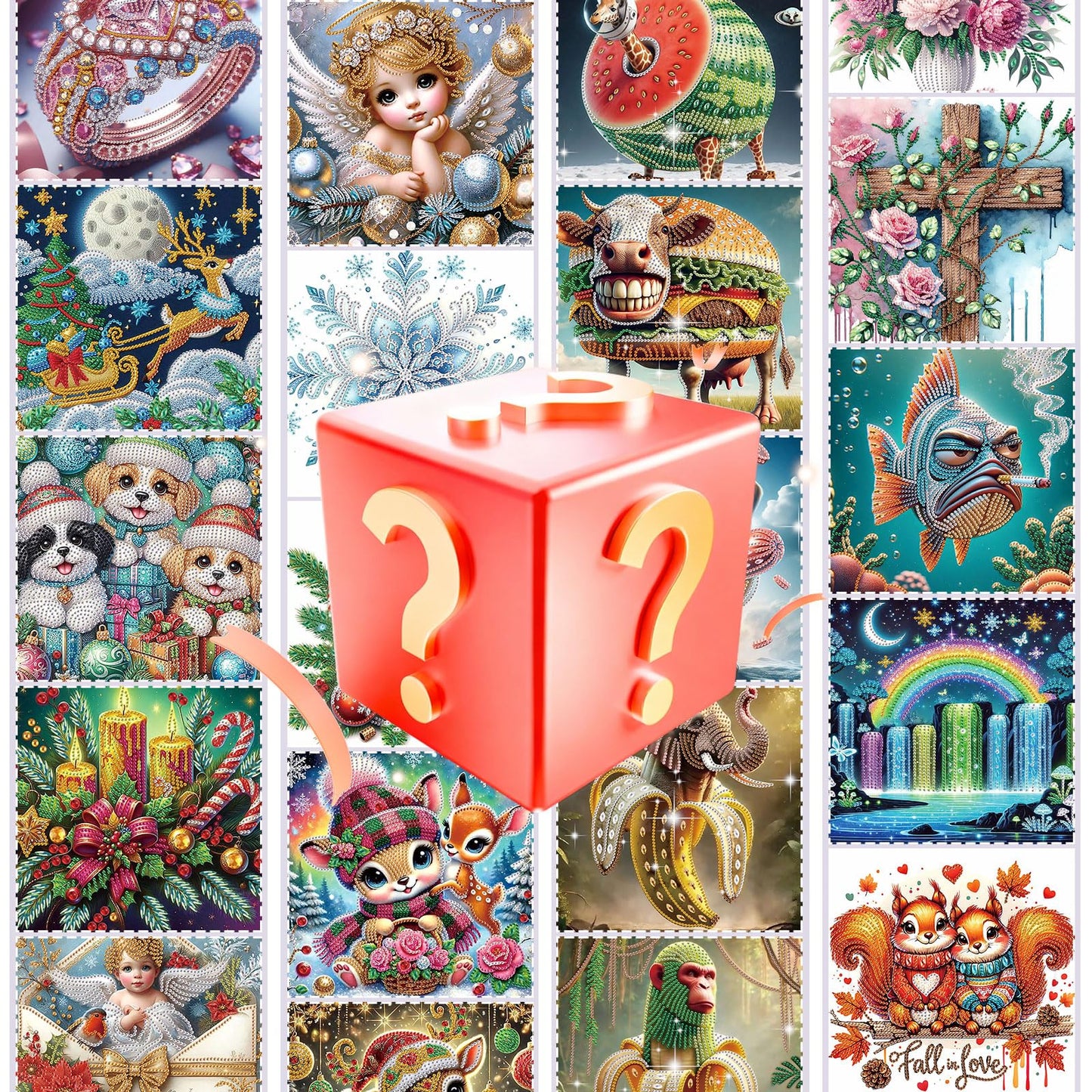 MVVMTOP 10 psc Diamond Painting Kits, Random 5D Special Shape Diamond Art Kit for Adults, DIY Crystal Rhinestone Diamond Painting Crafts for Wall Home Decor Gift