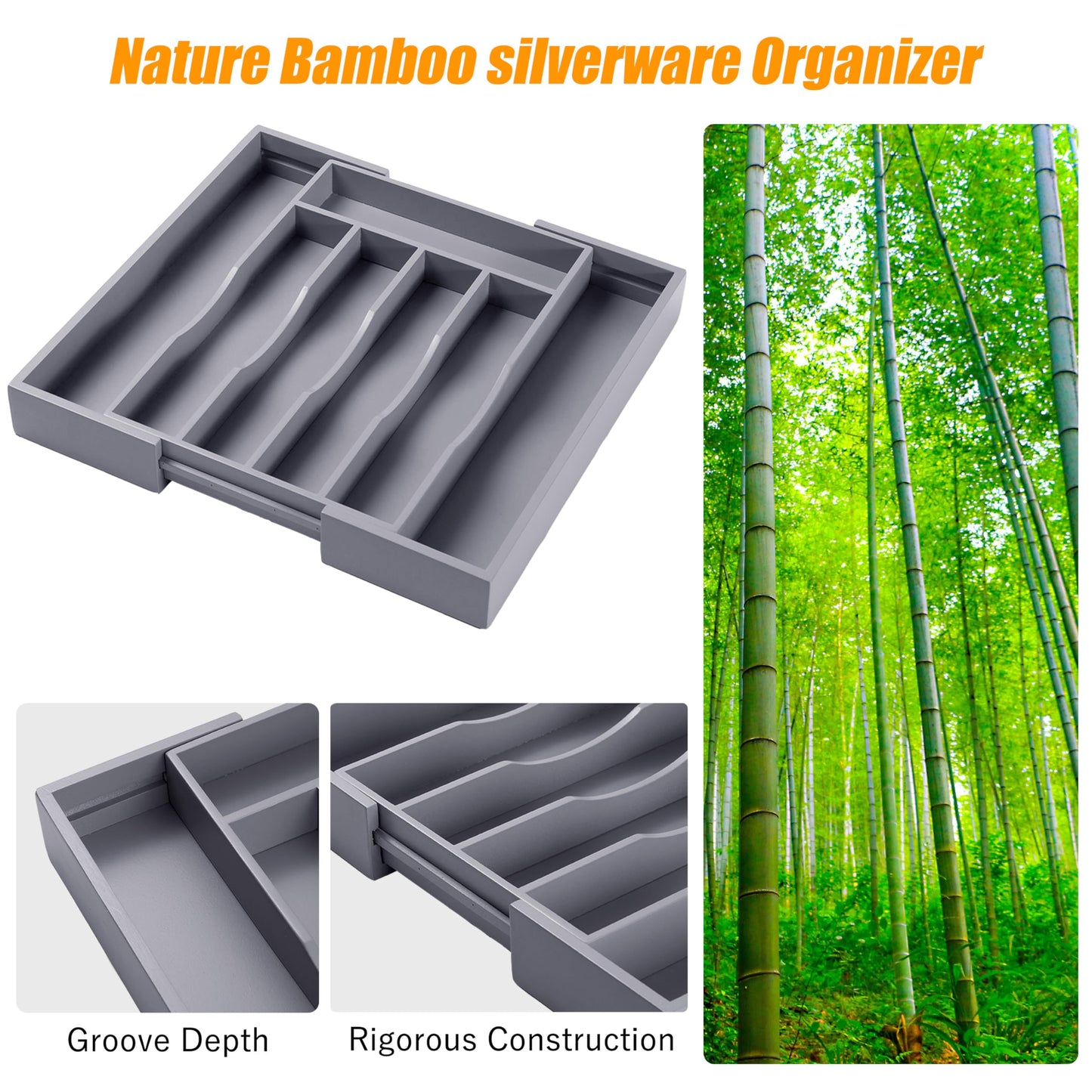 Kitchen Silverware Drawer Organizer and Storage Cabinet Utensil Rack Bathroom Counter Vanity Extra Large Big Cooking Drawer Organizers Countertop Pantry Storage Cabinet Best Kitchen Must Haves 2025