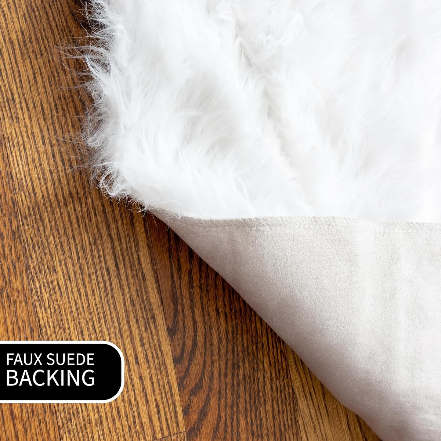 Small 2x3 Faux Fur Rug, White Fluffy Mat for Bedroom, Kids Bedroom Decor
