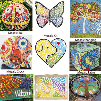 Youway Style Glass Mosaic Tiles for Crafts Bulk,454g Broken Mosaic Pieces for Crafts, Mosaic Art Crafting Supplies and DIY Mosaic Project